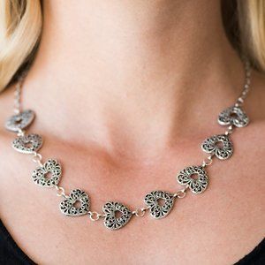 Hearts Harmony Silver Necklace Set
